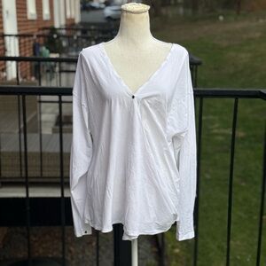 ADAY That’s A White Wrap-Style Top Size Large